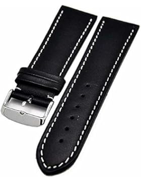 Uhrenarmband schwarz mit weisser Naht 18mm Kalbleder NEU 3815