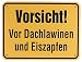 Produktbild Qualitäts - Aluminium Schild Vorsicht vor Dachlawinen und Eiszapfen 300x400 mm geprägtes Aluschild 0,6 mm Alu