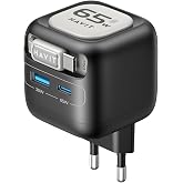 Havit UC253 65W GaN Hızlı Şarj Adapt&ouml;r&uuml; Geri &Ccedil;ekilebilir Kablolu PD Type-C (Siyah)