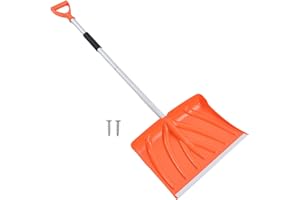 Gavigain Folding Snow Shovel with D-Shaped Handle Detachable Large Capacity Multipurpose Plastic Scooper for Car Driveway, Garden, Camping, Snowman Playing and Emergency