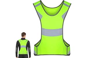 BSBUY Reflective Running Vest Breathable Sports Vest High Visibility Waistcoat Safety Vest Women Men Night Warning Top Reflectors Clothing Hi Vis Reflective Running Gears for jogging Hiking Cycling