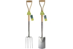Wolvercroft Garden Centre Burgon & Ball RHS Stainless Steel Border Fork and Spade