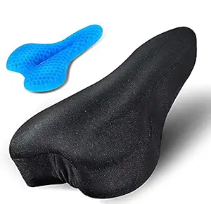 Prakal Bike Seat Cushion Cover Extra Soft Gel Bicycle Seat Cover, Soft Silicone Padded Bike Saddle Cover, Anti-Slip Bicycle Seat Cushion Spinning
