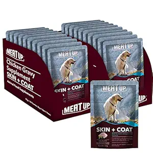 Meat Up Chicken Gravy Supplement, Skin+Coat- 80g, Pack of 10 ( Buy 1 Get 1 Free)