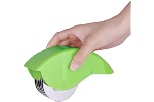 Powstro 3 en 1 à herbes Mincer-roller Cutter manuel Scallion Chive Mint Cutter Coupe-légumes avec 6 Lame en acier inoxydable