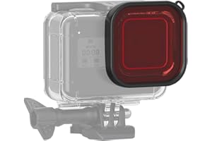 ANNADUE Filtro da Immersione per , Filtri da Immersione con Custodia Impermeabile per 8, Filtro per Custodia Protettiva per Obiettivo per Fotocamera D'azione per (Rosso)