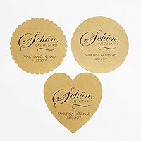 24 Aufkleber Etiketten Selbstklebend Braun Kraftpapier Schön, dass Du da bist