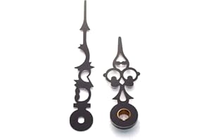 klug-versand 1 Paar Zeiger für Junghans W838 und W817, antike Form ALU schwarz Länge 46/35 mm