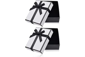 LVZHEN 2Pcs Small Gift Boxes, 9x7x3cm Jewellery Gift Box with Lid Ring Earrings Necklace Bracelet Gift Boxes Small Paper Boxes for Gift Present (Black)
