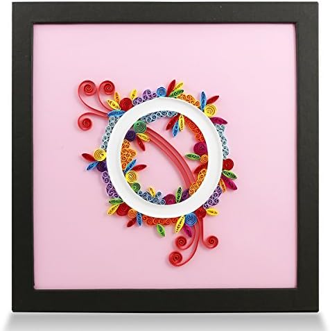 PaperTalk LETTER O 100% Handmade Paper-Quilling Artwork FRAMED WALL/STAND 3D ART As A UNIQUE GIFT for Ideal Home Decor Quilled by Canadian Artist