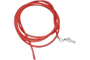 unbespielt Cordon en Cuir pour Pendentif Orange Homme Femme Fermoir Mousqueton Argenté 1 m x 2 mm