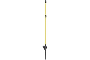 VOSS.farming 10 x Fibreglass Posts 112 cm, Yellow, Fence Post for Dog Fence, Extra Long Tip, Fence Post with Step Pasture Fence