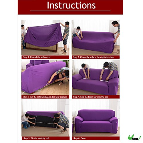 sourcingmap Stretch Schonbezug. Form Passt, Rutschfest, Stilvoll Möbel Shield / Schoner Mit Weich, Leicht Schoner Couch. Sofa Überwurf 35-55 inch – Geometrisch Muster-1 sitz - 5