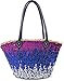 Produktbild FISH IN THE SEA Pailletten Strandtasche XXL Ibiza Korbtasche Damen Glitzer im Farbverlauf Blau Silber Pink mit extra grossem Tragehenkel