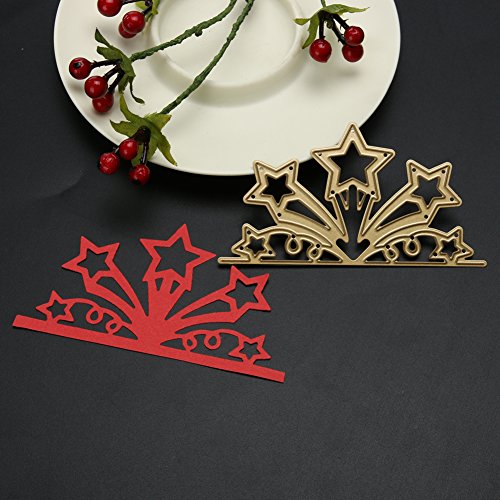 Amazingdeal365 1 PCS Golden Flower Star DIY Metall Form Stanzschablonen Schablonen Schneiden DIY Dekor Sammelalbum Karten Buchzeichen Lesezeichen als Geschenk für Freunde Geburtstag Kinder,Kindergarten Hobby Schule Handarbeit Unterricht usw. Ein tolles Geschenk! - 3