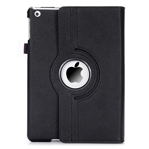 iPad Air Hülle, RC iPad Air iPad 5 360 drehende Smart Hülle PU Leder Abdeckung Gehäusedeckel für Apple iPad Air, Schwarz - 3