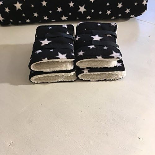 Miniature Shetland Horse Leg Wraps Warmers Fleece Black Twinkle Star.