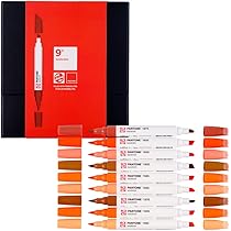Talens | Pantone Set 9 Marcatori Primary – Doppia Punta (pennello E Scalpello), Inchiostro Pigmentato A Base D'acqua