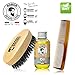 Set for beard care, moisturizing emollient oil 100 ml, brush and pocket comb. Beard set man. Brush + soap + comb. 100% made in Italy.