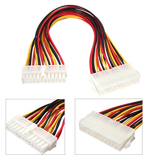 SAWAKE ATX 24 Pin Male to Female Netzkabel Verlängerungskabel Extension Cable Interne PC PSU TW Power Lead 30CM - 4