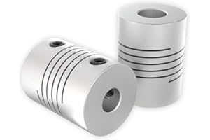 Lufix Wellenkupplung 2 Stück flexible Kupplungen aus Aluminium 3mm bis 10mmØ ideal für 3D Drucker und CNC Maschinen (5 * 5mm)