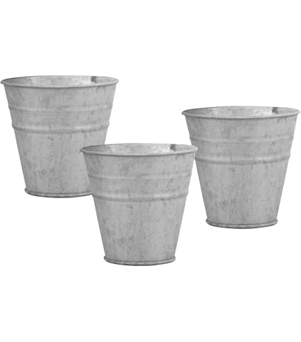 6er-Set Zinkeimer Als Pflanztöpfe – Dekorative Blecheimer Mit Holzgriff, Wasserdicht, Deko Für Tisch & Garten