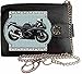 Produktbild suzuki gsxr 600 k8 Schwarz Bild auf KLASSEK Marken RFID Herren Geldbörse Portemonnaie Echtes Leder mit Kette Motorrad Bike Zubehör Geschenk mit Metall Box NICHT OFFIZIELLE SUZUKI Produkte