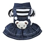 Culater-Inverno-Caldo-Nuovo-Cane-Vestito-per-I-Vestiti-del-Cane-di-Alta-qualit-Jean-Abbigliamento-Pet-Fashion-Cani-Pet-Principessa-Abiti-A-Strisce-Nero-Rosso-M-Nero