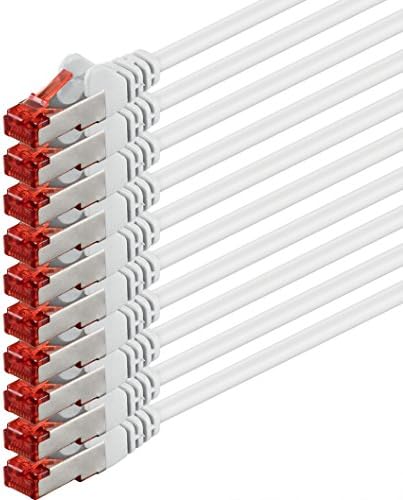 1aTTack.de 10x 2m - Cat 6 Network Cable Patch Cable Cat6 RJ45 SFTP - White