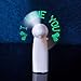 Produktbild PINEsong Mini Ventilator LED Glänzen Ventilator mit Flash-Wörter I LOVE YOU Muster Mini Tragbarer Handlüfter Batteriestrom LED Mini-Handventilator Ventilator Creative Geschenk für Mädchen (Grün)
