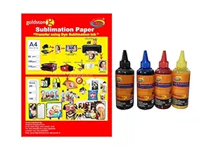 Gocolor Dye Sublimation Paper 100gsm - A4 x100 Sheet with 4 x 100 ml Dye Sublimation Ink (CMYK)