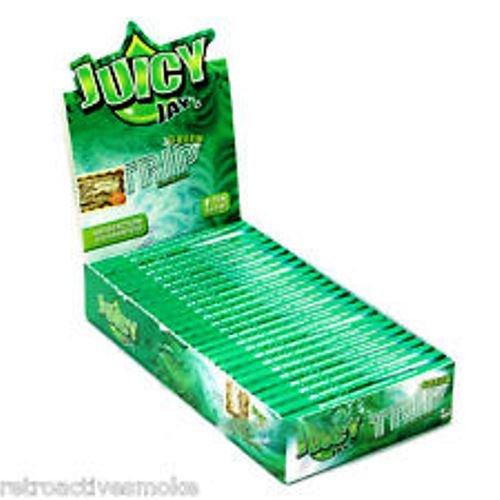 MONTCHERRY BRAND TIPS PACK AND JUICY JAY'S "GREEN TRIP" FLAVORED ROLLING PAPERS 1-1/4 SIZE - 6 BOOKLETS - COMBO BY TRENDZ