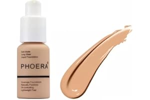 EZ BUYS UK PHOERA Foundation Concealer Makeup Full Coverage Matte Brighten Long (104 BUFF BEIGE)