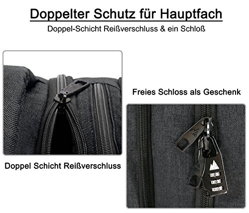 Norsens NS3130B Laptop Backpack  geignet f  r bis zu 15 6-Zoll-Laptops Notebook  Schwarz