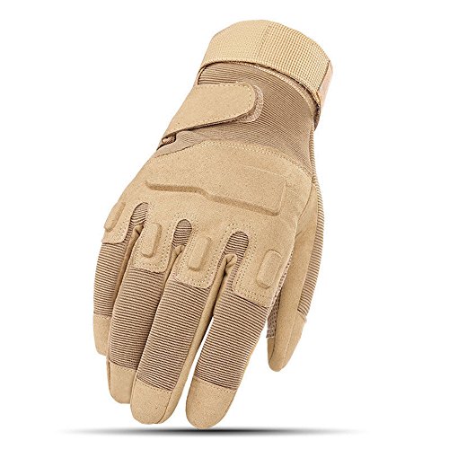FMEU Guantes Tácticos, Guantes de Dedo Completo, Se Puede Utilizar para Camping, Senderismo, Escalada, Combate (X, Marrón)