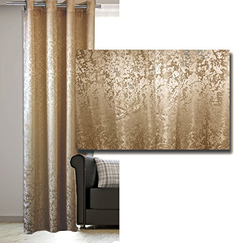 Ösenschal von JEMIDI Ösengardine Ösen Blickdicht 140cm x 245cm Ösengardine Schal Vorhang Dekoschal (Champagner)