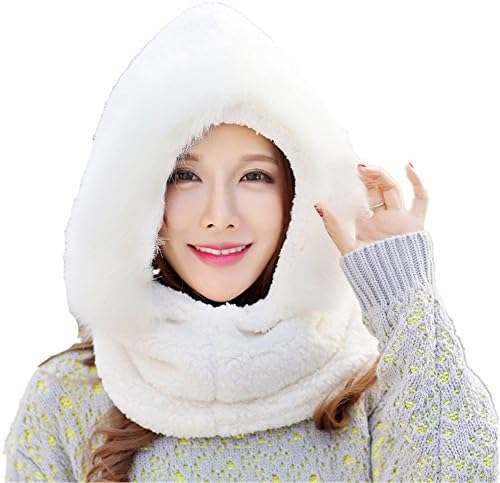 HeRunWanDa Women Winter Warm Velvet Scarf Hat Faux Fur Ear Flaps,4#