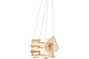 4774 Altalena per bambini "Cavallo" in legno small foot, con bordi e maniglie per una seduta indipendente, da 2 anni