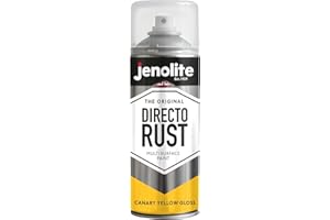 JENOLITE Directorust Bombe Peinture Brillante | JAUNE CANARI | 400ml | Peinture Aérosol Anti-Rouille Pour Métal | Peinture Aérosol Brillante Multi-Surfaces Pour Bois, Métal, Plastique | RAL 1018