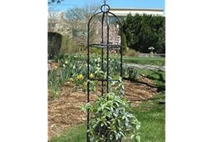 GENERIC Metal Garden Obelisk Climbing Plant 1.9m Flowers Steel Frame Wgo Trellis Vines Floral Decor Army Green Yard Round Weather-Proof Metal Brand New