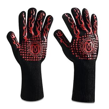Grillhandschuhe 1 Paar Minghaidi Extra Lange 138 Zoll Ofenhandschuhe Hitzebestndig Bis Zu 500c Bbq Rutschfeste Handschuhe Geeignet Zum Grillen Ofen