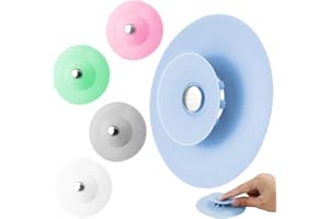 Drufoful 5 Pezzi Tappi per Vasca, Tappo Lavandino Bagno Filtro di Scarico in Silicone Tappo di Scarico Universale Adatto per Bagno, Cucina, Vasca da Bagno, Tappo per Lavandino in Silicone