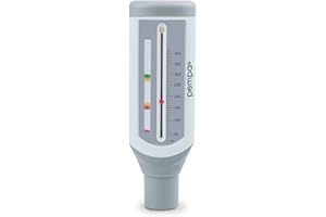 PEMPA Peak Flow Meter mit Mundstück - Peak Flow Messgerät Universal für Kinder zur Überwachung von Lungenfunktion COPD Asthma und Atmungsfunktion
