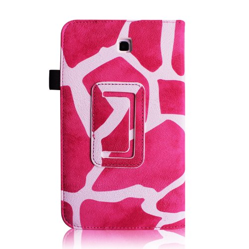Fintie Samsung Galaxy Tab 3 7.0 (7 Zoll) SM-T210 SM-T211 Hülle Case – Slim Fit Folio Bookstyle Kunstleder Schutzhülle Cover Tasche mit Ständerfunktion und Stylus-Halterung, Giraffe Pink - 3