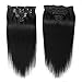 Clip In Human Hair Extensions 14inch 100g Natural black DOUBLE WEFTS Thick Full Head Remy Real Natural Hair Extensions