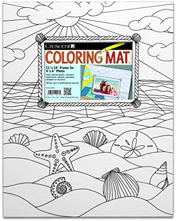 Crescent Cardboard Co Colouring Photo Mat 11 14 4 x 6-inch Opening Sea Shells, Acrylic, Multicoloured, 13.9 x 10.9 x 0.1 cm