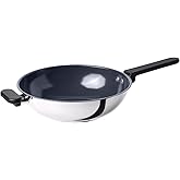 Wok tava, yapışmaz kaplama-paslanmaz &ccedil;elik, 28 cm