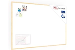 ALLboards Whiteboard with Wooden Frame 150x100cm, Magnetic Board Dry Wipe Dry Erase