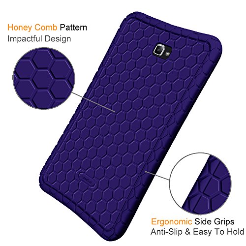Fintie Samsung Galaxy Tab A 10.1 Hülle – [Bienenstock Serie] Leichte Rutschfeste Stoßfeste Silikon Schutzhülle Tasche Case Cover für Samsung Galaxy Tab A 10,1 Zoll T580N / T585N Tablet (2016 Version), Marineblau - 2