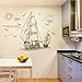 Produktbild GOUZI Sofa Hintergrund wand Dekoration Kunst Sticker Wandbild selbstklebende, Bootstour, König Wall Sticker abnehmbare Wall Sticker für Schlafzimmer Wohnzimmer Hintergrund Wand Bad Studie Friseur